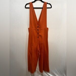 Sienna Sky Terracotta Button-Down Jumpsuit